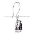 Natural Amethyst Gemstone Silver Purity 925 Sterling Wedding Earrings Dangle Jewelry